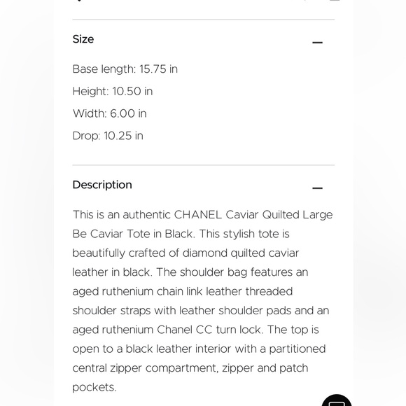 Chanel Caviar Large Be Tote- 100% authentic east west style - Picture 2 of 12